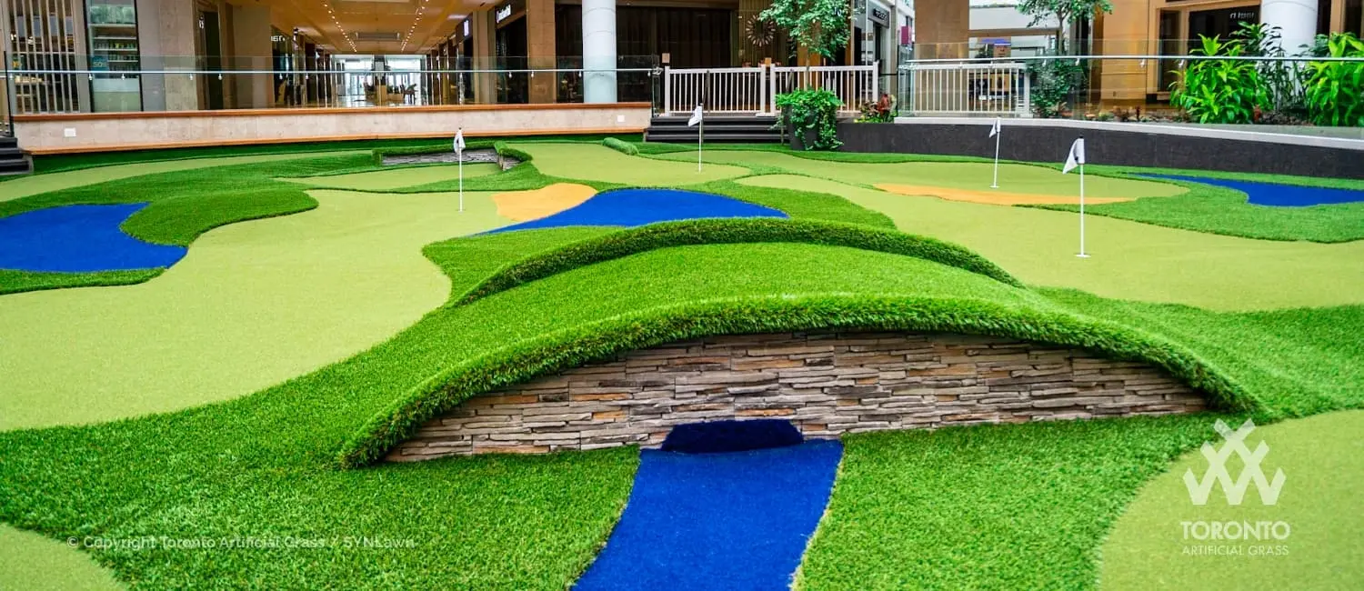 Indoor putting green installed at local mall